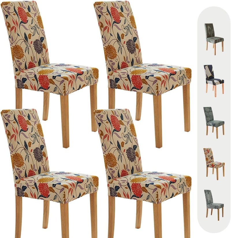 Secgo Chair Covers for Dining Room 4 Pack, Stretch Dining Chair Cover, Washable Spandex Kitchen Parsons Chair Slipcovers, Blue Chair Covers for Home or Party - Image 1