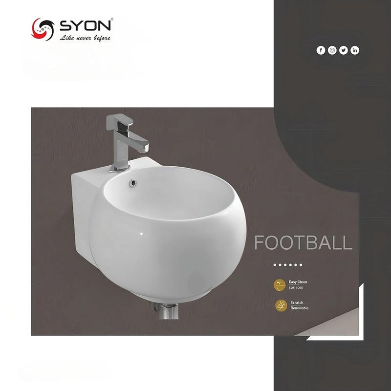 SYON Syon FOOTBALL Wall Mount Table Top Wash Basin 18x14  - Image 2