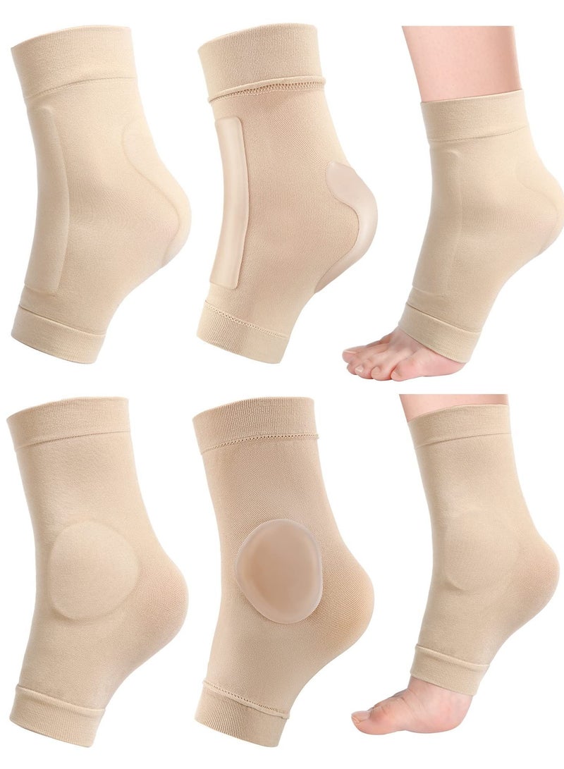 XiuWoo Heel Gel Socks, 2 Pairs Ankle Protector Socks for Lace Bite Protection Front of Foot Shin Achilles Tendon Protector, Compression Padded Sleeve - Image 1