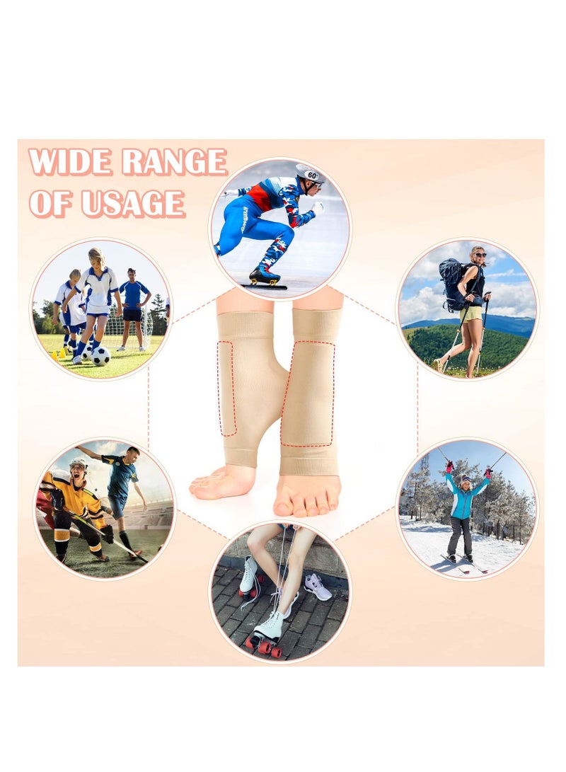 XiuWoo Heel Gel Socks, 2 Pairs Ankle Protector Socks for Lace Bite Protection Front of Foot Shin Achilles Tendon Protector, Compression Padded Sleeve - Image 2