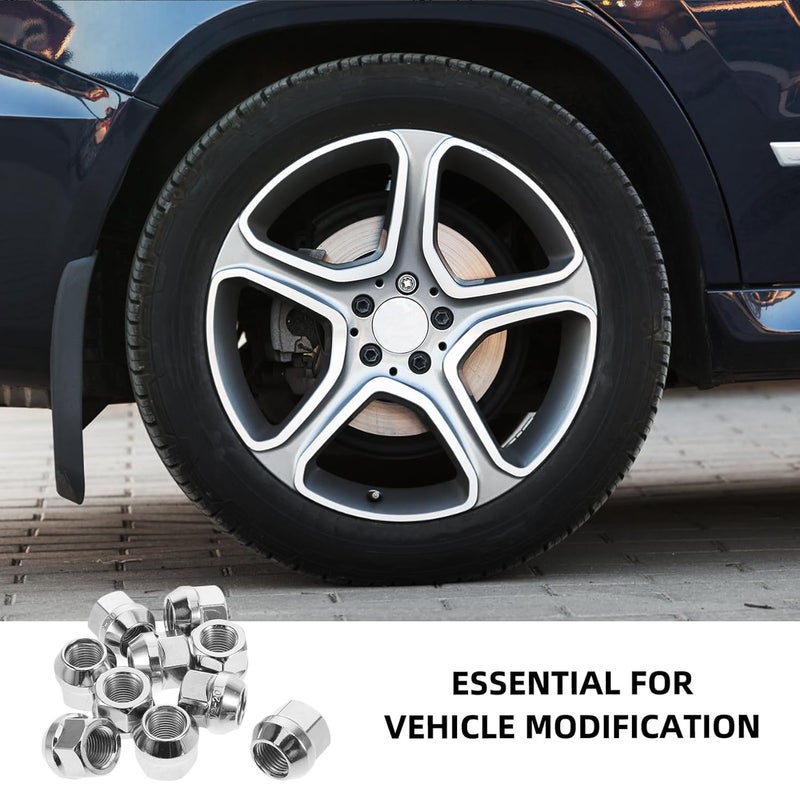 Tapered Chrome Wheel Lug Nut Kit 10pcs M12x1.5 Spline Lug Nuts Open End for Car Tires Automotive Wheel Accessories - Image 3