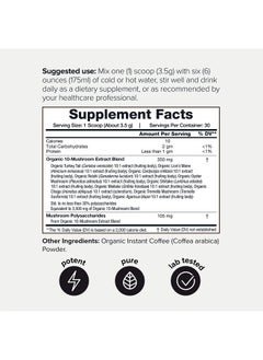Toniiq Ultra Concentrated Organic Mushroom Coffee 3,500mg 10:1 Extract - Colombian Sourced Beans 10 Mushroom Blend with Lion's Mane and Cordyceps - Mushroom Powder Coffee Organic Alternative Blend -TQ  - Image 2