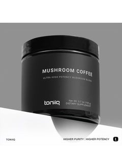 Toniiq Ultra Concentrated Organic Mushroom Coffee 3,500mg 10:1 Extract - Colombian Sourced Beans 10 Mushroom Blend with Lion's Mane and Cordyceps - Mushroom Powder Coffee Organic Alternative Blend -TQ  - Image 3