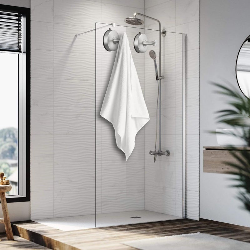 DGYB Suction Cup Hooks for Shower 2-Pcs Heavy-Duty 15LB Max Load, 304 Stainless Steel & PVC, No Drill Bathroom Wall Hooks for Towels, Robe, Loofah (Brush) - Image 3