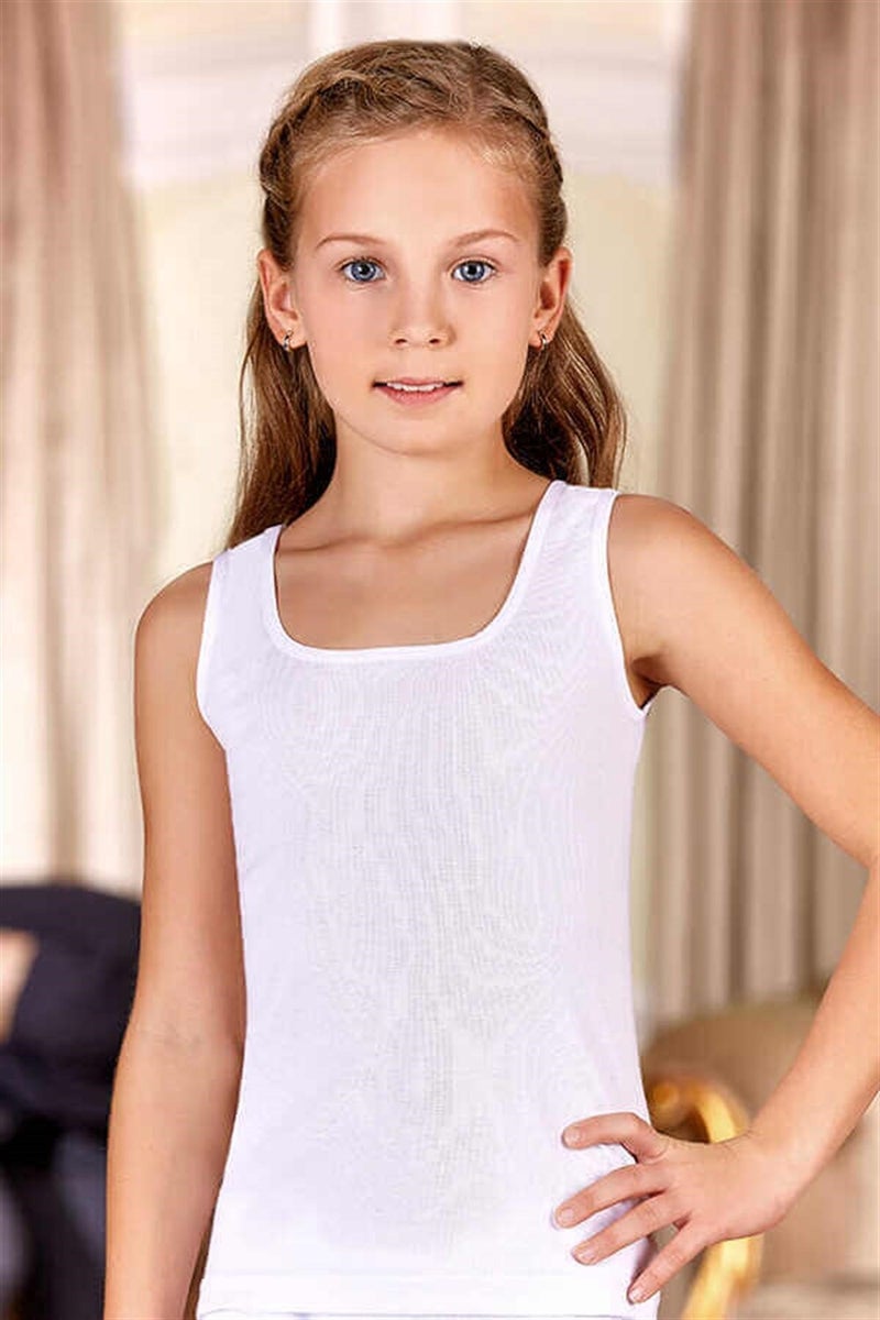 Berrak 2519 Package Cotton 6-Pack Girl's Rib Undershirt  - Image 2
