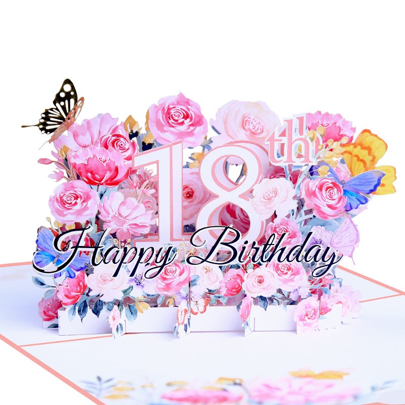 Creative Ins Flower Three-Dimensional Birthday Greeting Card Laser Hollow Writing Gift Small Fresh Handmade Blessing Special Paper - Image 2