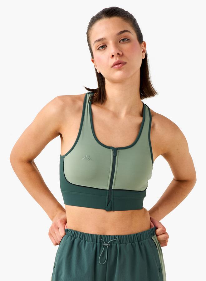 كابا حمالة صدر رياضية كابا بظهر متقاطع مع تفاصيل سحاب - Image 1