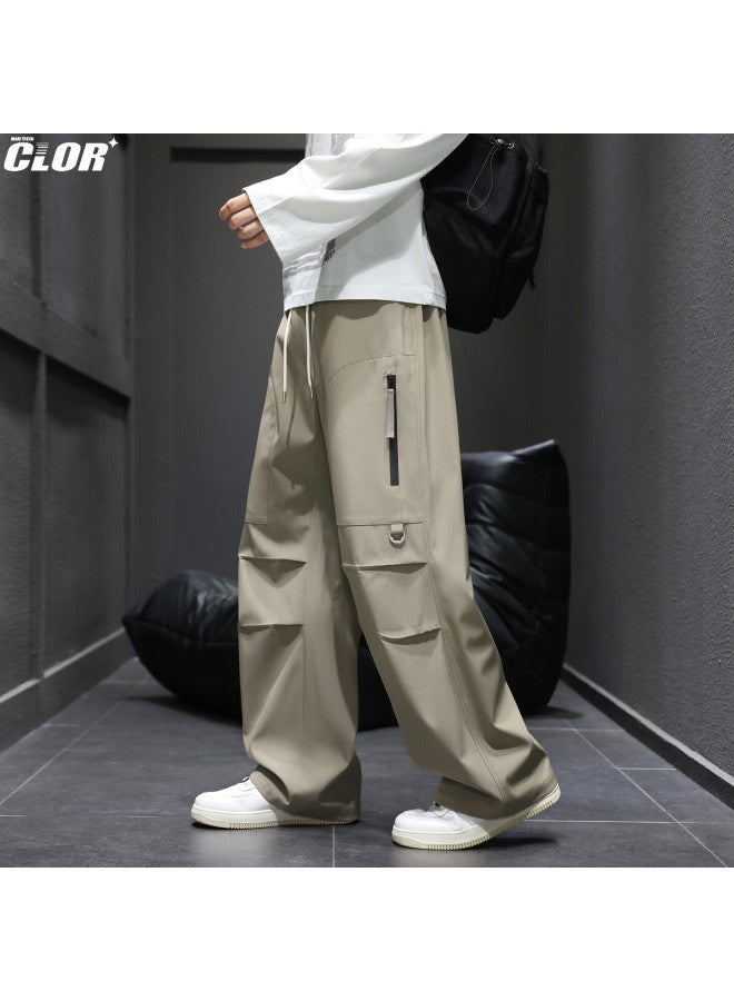 Clor Men's American Style Tactical Pants Spring Autumn Hiking Loose Straight-leg Sports Workwear Casual Pants Cl99 Light Green M - Image 3