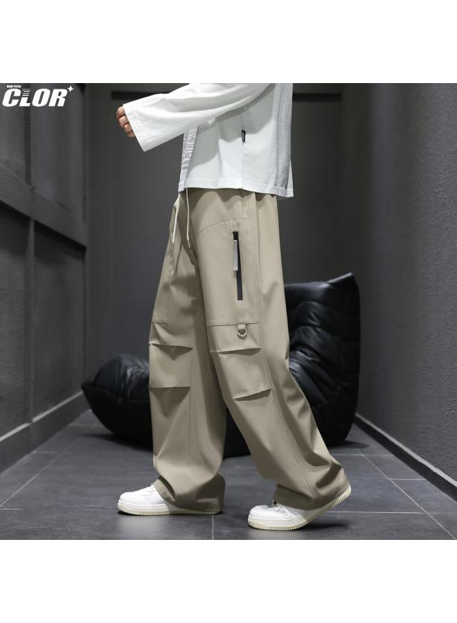 Clor Men's American Style Tactical Pants Spring Autumn Hiking Loose Straight-leg Sports Workwear Casual Pants Cl99 Light Green M - Image 2