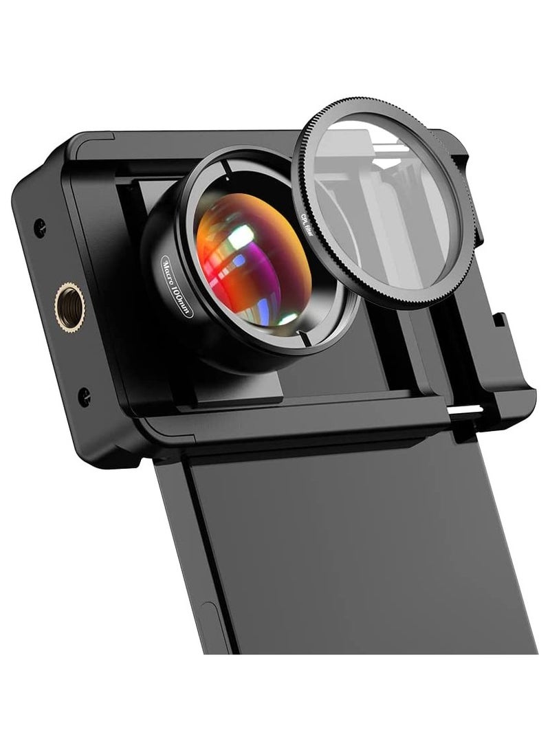 SYOSI Macro Lens Kit for Smartphone 10X Macro Lens + CPL Filter with Multi-Function Lens Clip for iPhone 14 14Pro 14Pro Max Samsung Android Phone Fits for Almost All Phone Phone Lens Attachment - Image 1