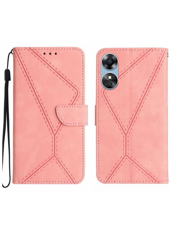 اس-توب جراب لهاتف OPPO A17 / A17K مصنوع من الجلد المنقوش - Image 1