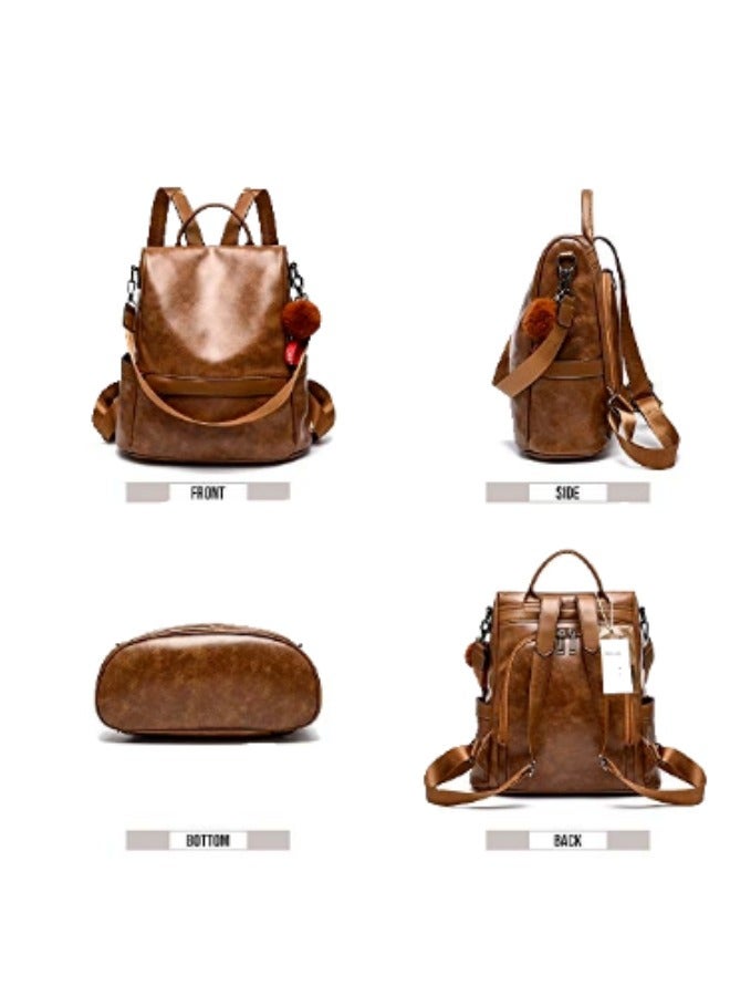 عام حقيبة ظهر نسائية محفظة من الجلد الصناعي مضادة للسرقة وحقيبة كتف كاجوال وحقائب يد نسائية عصرية - Image 2