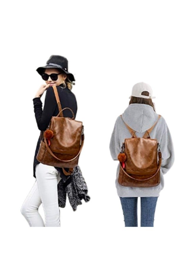 عام حقيبة ظهر نسائية محفظة من الجلد الصناعي مضادة للسرقة وحقيبة كتف كاجوال وحقائب يد نسائية عصرية - Image 5