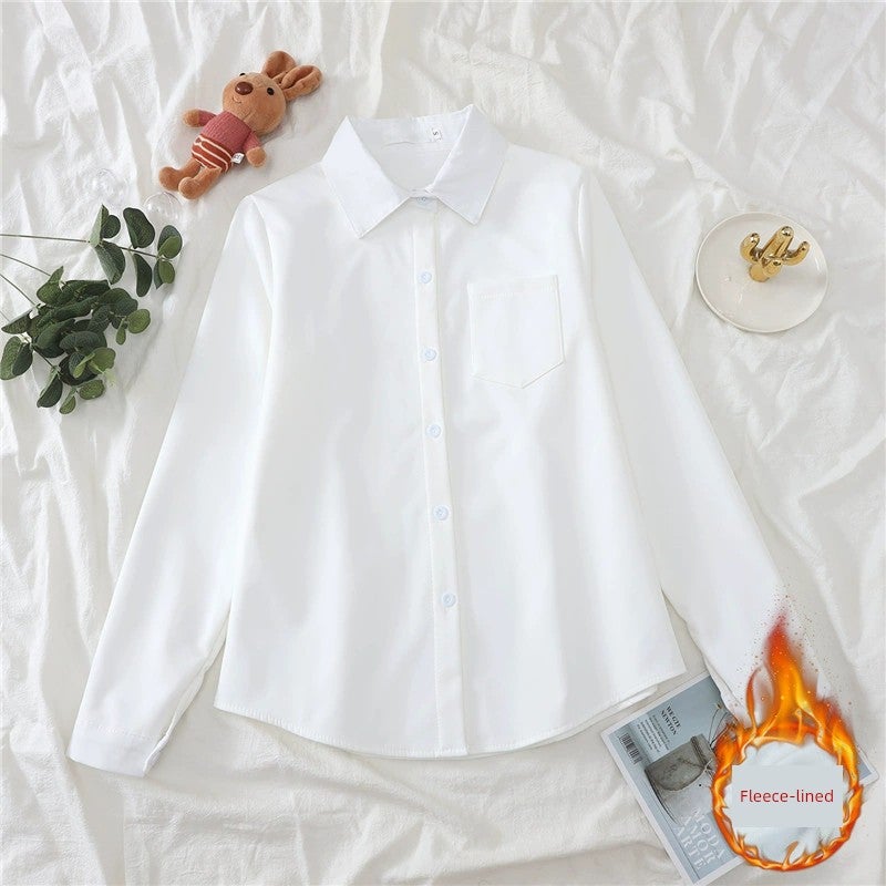 2026 spring and autumn style college style inner white shirt women's jk uniform base shirt design sense niche long-sleeved top - Image 3