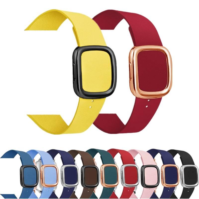 منتج لـ الاستخدام باللون برتقالي Apple Watch Leather Smartwatch اليومي للساعة الذكية واستبدال السوار والرياضة وتغيير الإطلالة - Image 1