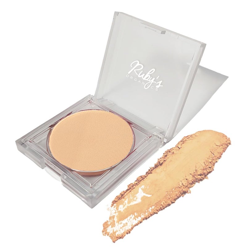 Ruby's Organics بودرة روبية العضوية المضغوطة لتثبيت المكياج بلمسة نهائية غير لامعة خالية من المسام مع SPF للنساء لجميع أنواع البشرة مكياج الوجه يتحكم في الزيت ويخفي البشرة المتألقة طبيعية خالية من القسوة نباتية خالية من البارابين ظل SP2 9g - Image 1