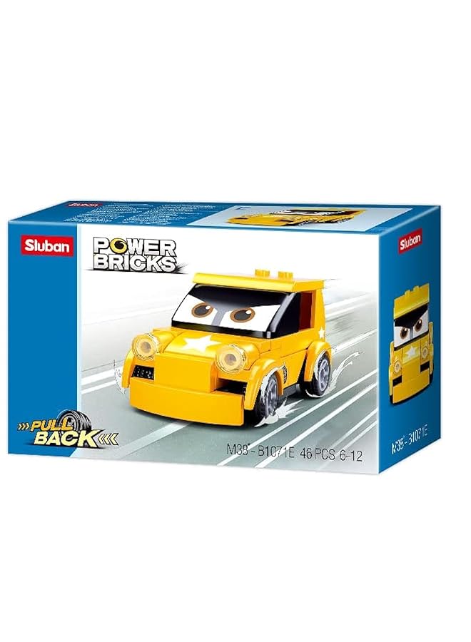 Sluban Power Bricks Series Yellow Car Building Blocks 46 Pcs For Age 6+ Years Old