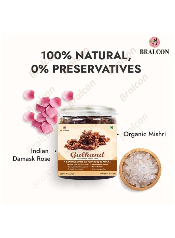 BRALCON Natural Gulkand (Rose Petal Jam) - 400g - Image 2