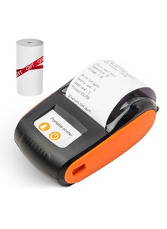 Portable Receipt Printer 58mm Mini Thermal Printing Wireless BT USB Mobile Printer with 2 Inch Thermal Paper Roll Compatible with Android/iOS/Windows System for Small Business Restaurant Retail Store