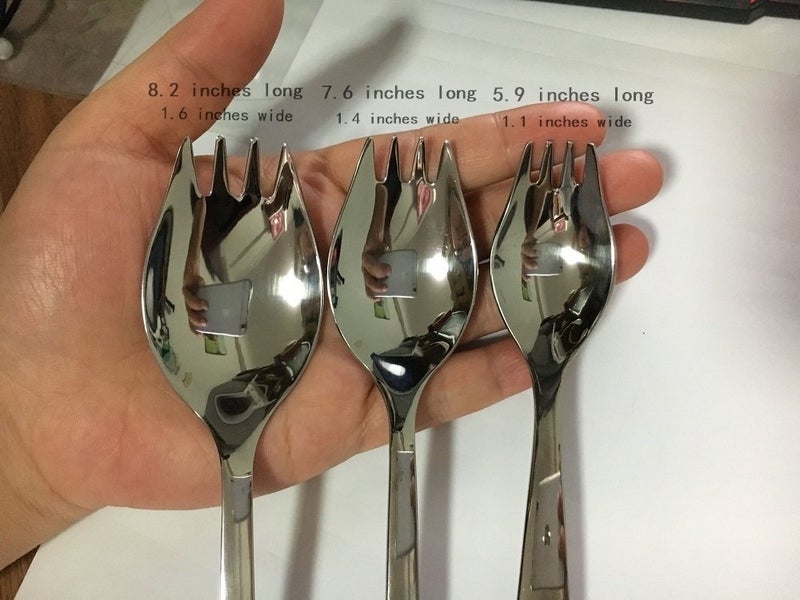 Wektunaa 6-Pack Stainless Steel Sporks For Everyday Use  Back To School Lunch Supplies Camping Hiking Heavy Duty Flatware Set 7.6-Inch (M) - Image 4