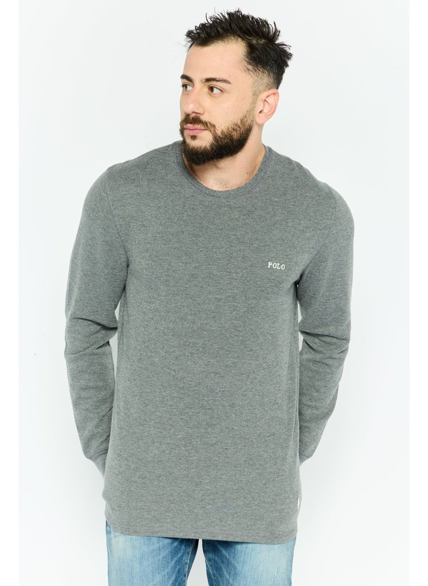 Men Crew Neck Long Sleeve Textured Sweatshirt, Grey - pzsku/Z4A9F09AA0A8F1A715F4EZ/45/_/1738074212/ad09245a-e7da-408c-9557-721eb6d84e98