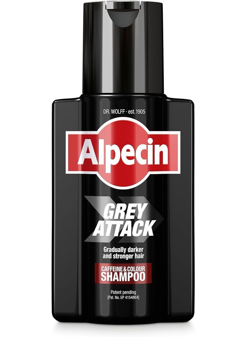 ألبيسين شامبو ألبسين جراي أتاك بالكافيين والملون للرجال، عبوة واحدة 200 مل | شعر أغمق وأقوى تدريجياً | لون طبيعي ومتحكم به لتقليل الشيب | مضاد لتساقط الشعر - Image 1