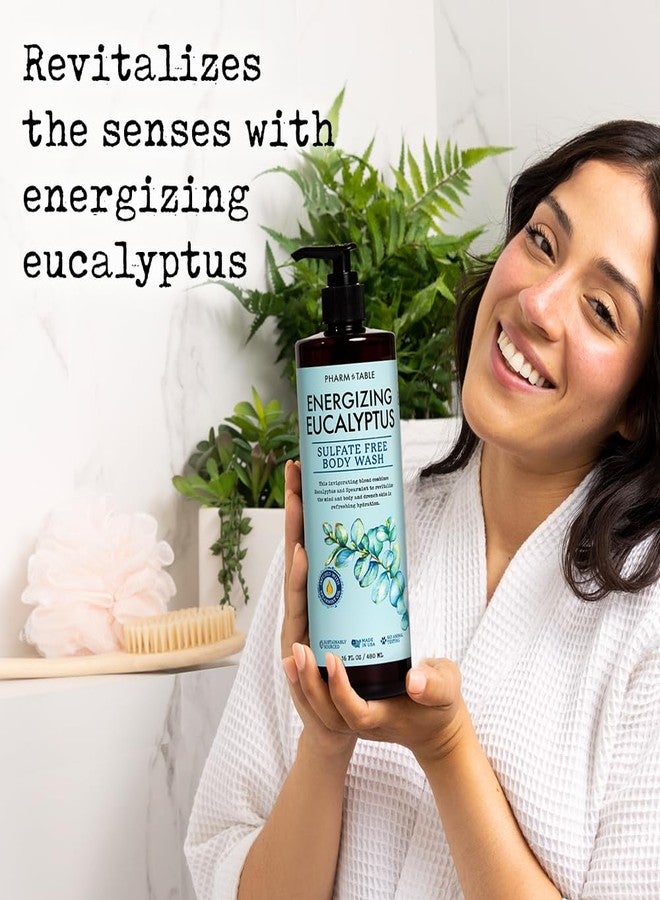 PHARM TO TABLE Energizing Eucalyptus Body Wash for Women and Men - Energizes and Revitalizes the Skin, Sulfate Free, 100% Cruelty Free, 480ml - Image 5