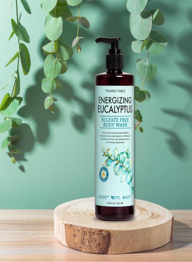 PHARM TO TABLE Energizing Eucalyptus Body Wash for Women and Men - Energizes and Revitalizes the Skin, Sulfate Free, 100% Cruelty Free, 480ml - Image 4