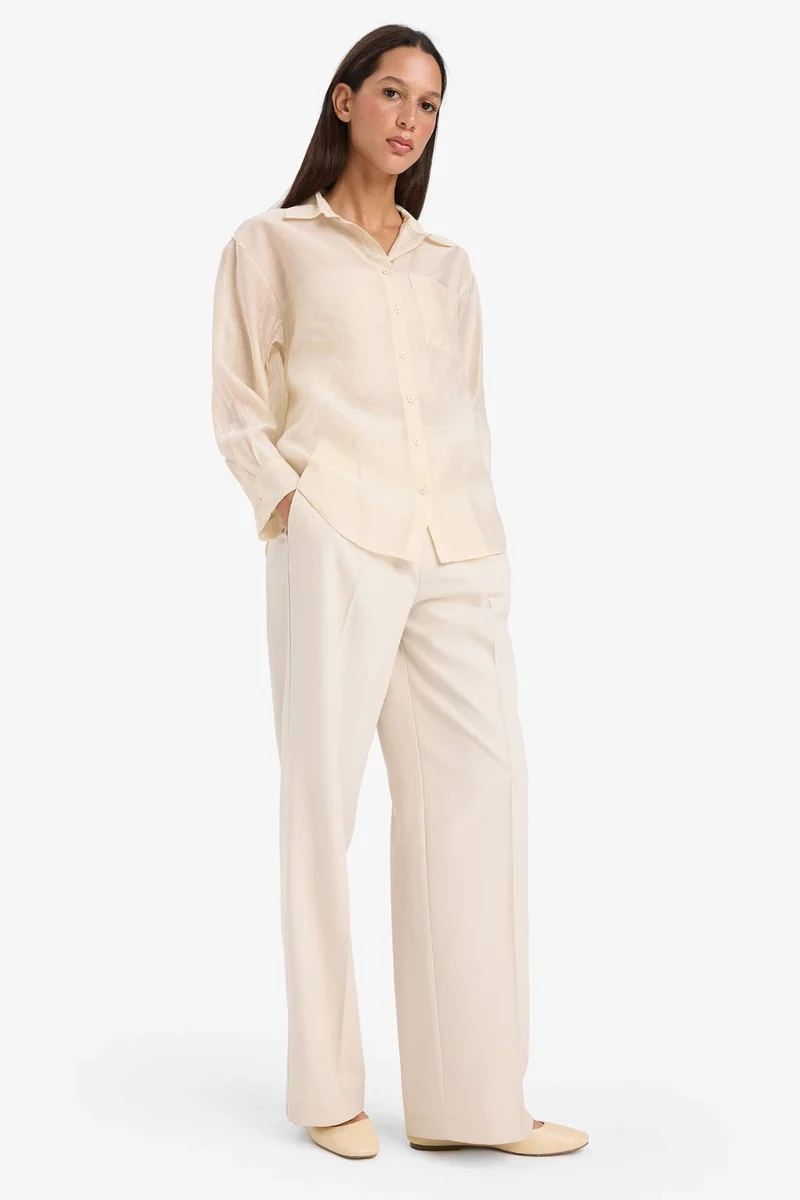 ديفاكتو Oversize Shirt Collar modal Long Sleeve Shirt