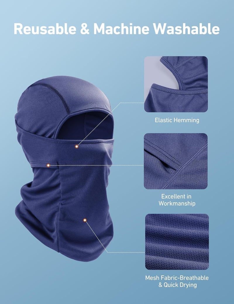 Radiant 1 Pcs Face Mask for Bikers in Riding Uv Protected Full Balaclava Men Cotton Bike & Women Rider Helmet (Navy Blue,Pack of 1,Balaclava) - Image 5