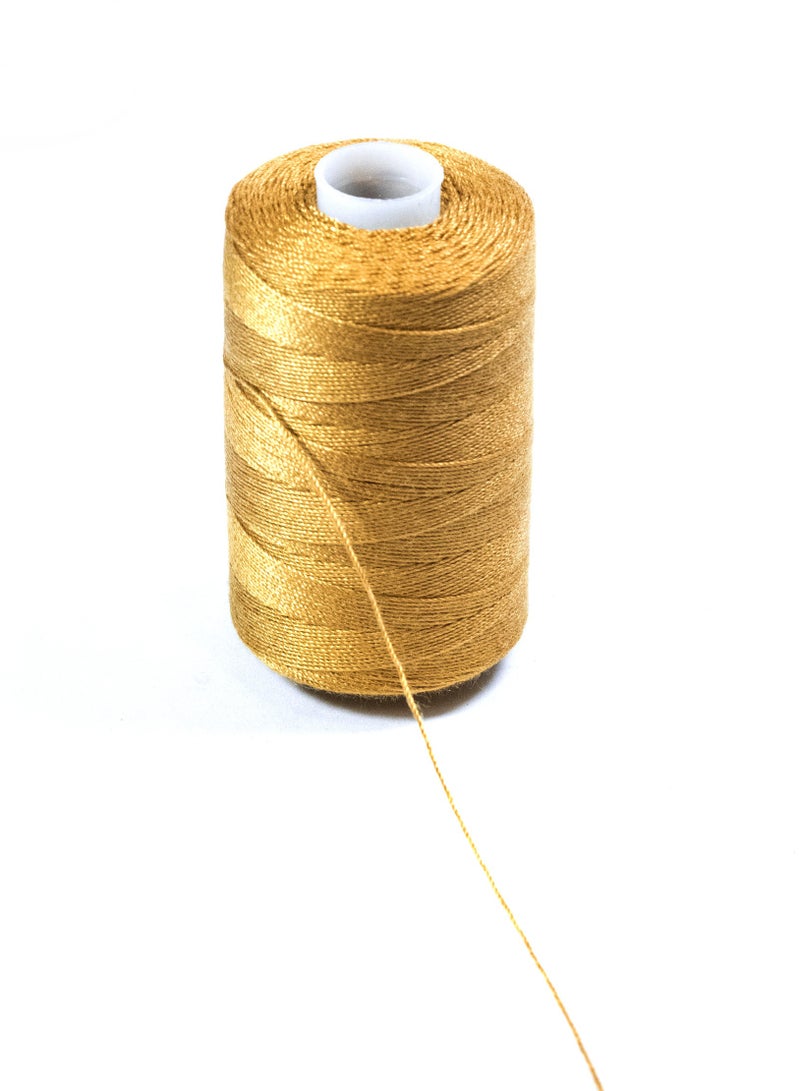 3 Rolls Jeans Sewing Threads – Durable Denim Stitching for DIY Projects (Mandy’s Pink, Light Brown, Luxor Gold) – 300 Yards Each