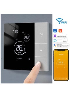 SYOSI Smart Tuya WiFi Thermostat Voice Control Digital Programmable LCD Display Touchscreen Underfloor Heating Temperature Controller Digital Intelligent Wall Thermostat for Electric Heating Compatible  - Image 2