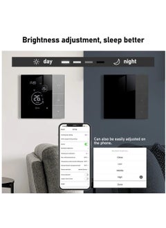 SYOSI Smart Tuya WiFi Thermostat Voice Control Digital Programmable LCD Display Touchscreen Underfloor Heating Temperature Controller Digital Intelligent Wall Thermostat for Electric Heating Compatible  - Image 5