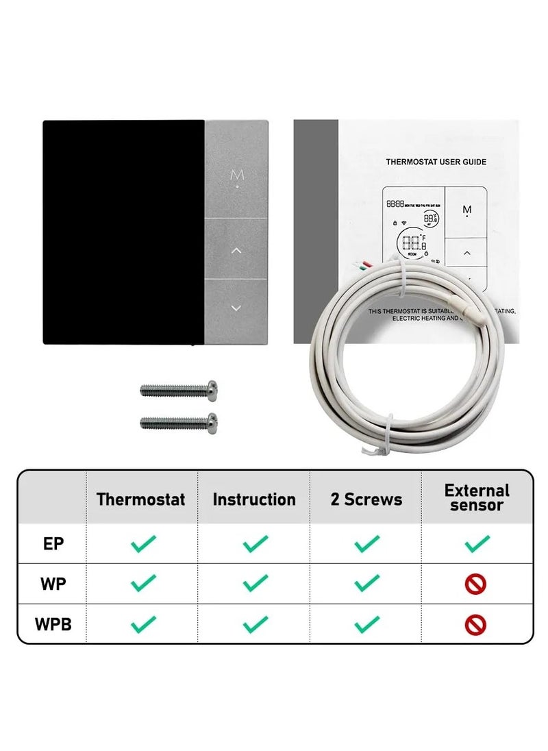 SYOSI - Smart Tuya WiFi Thermostat Voice Control Digital Programmable LCD Display Touchscreen Underfloor Heating Temperature Controller Digital Intelligent Wall Thermostat for Electric Heating Compatible - Image 1