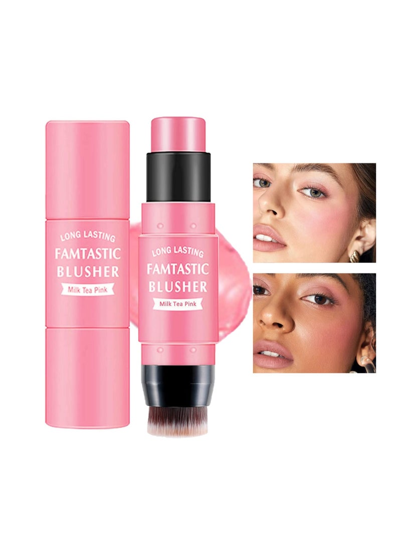 Generic - 3 Pcs Waterproof Multi Cream Blush Stick with Brush - Lightweight, Long-lasting 2-in-1 Makeup for Cheeks, Lips & Eyeshadow, Easy to Use, Suitable for All Skin Types. - Image 1