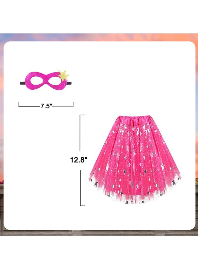 KOWVOWZ Superhero Capes and Masks for Kids Super Hero Costumes, Superhero Dress Up Costume, Princess Costumes for Girls Fancy Dress Cosplay Stage Performance - Image 3