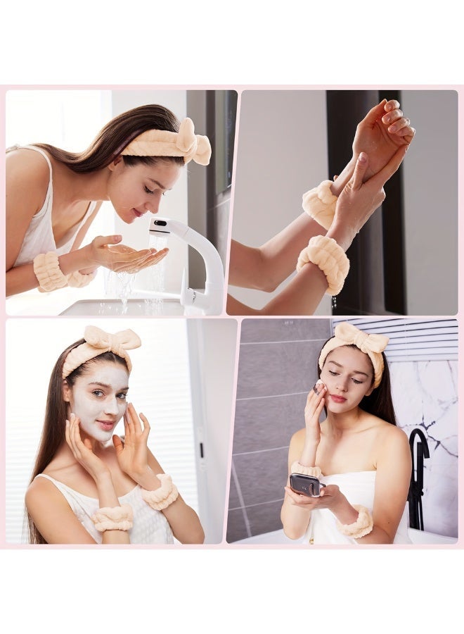 FLOVAZO Premium Soft Terry Cloth Headband Skincare Sponge Wristband Set - Non-Slip Padded Thick Hair Accessory for Women  Girls, Ready-Made Comfortable - Image 3