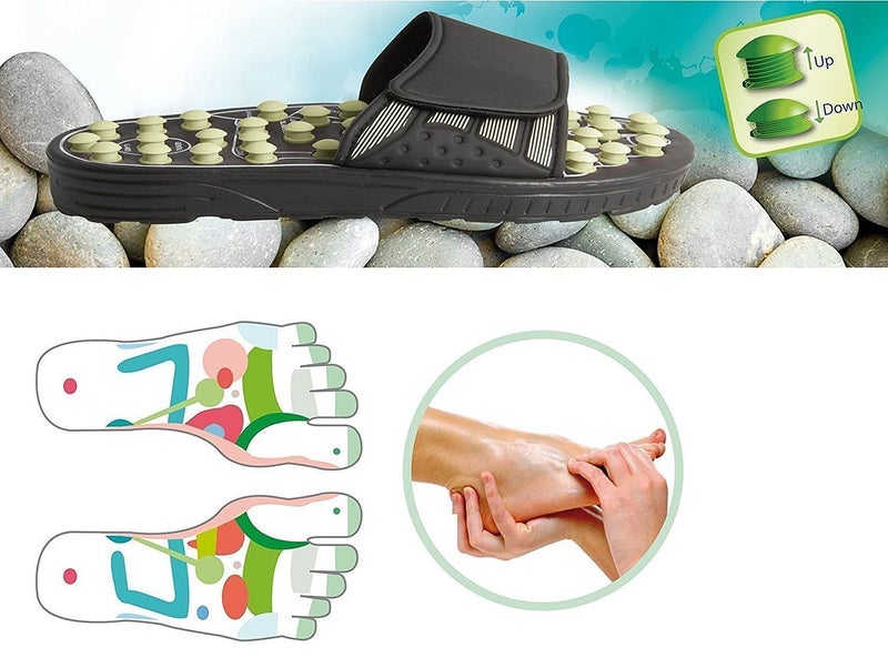 Concepta Acupressure Slippers | Spring Magnetic Therapy Massage Slippers | Pressure Point Rubber Acupressure Blood Circulation Slipper for Men & Women | Black - Image 4