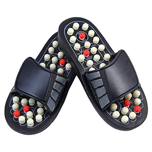 Concepta Acupressure Slippers | Spring Magnetic Therapy Massage Slippers | Pressure Point Rubber Acupressure Blood Circulation Slipper for Men & Women | Black - Image 1