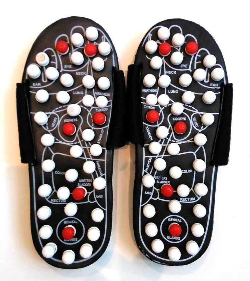 Concepta Acupressure Slippers | Spring Magnetic Therapy Massage Slippers | Pressure Point Rubber Acupressure Blood Circulation Slipper for Men & Women | Black - Image 2