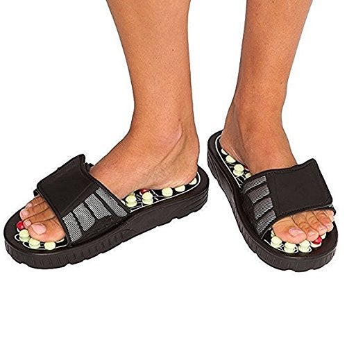 Concepta Acupressure Slippers | Spring Magnetic Therapy Massage Slippers | Pressure Point Rubber Acupressure Blood Circulation Slipper for Men & Women | Black - Image 3