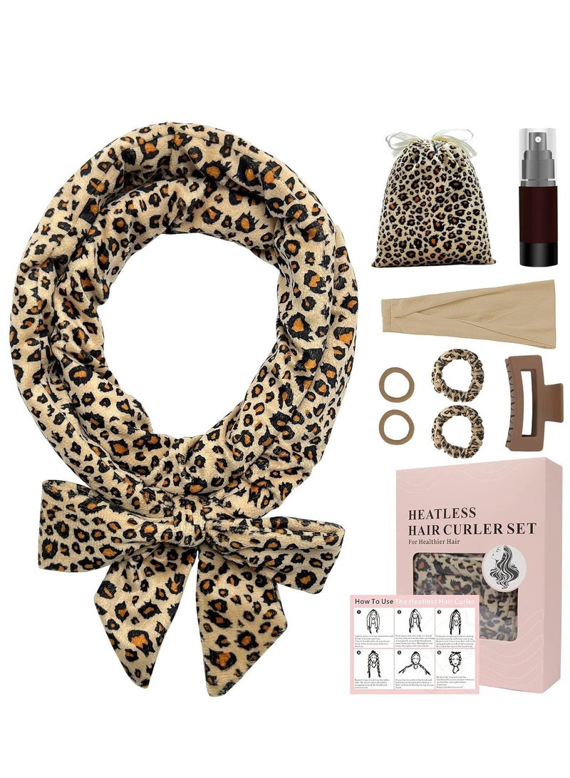 general No Heat Overnight Curl Headband, 70 Soft Ribbon Curl Wrap for Long Hair - 9 PCS Rods Set with Bonnet, Pink - Image 1