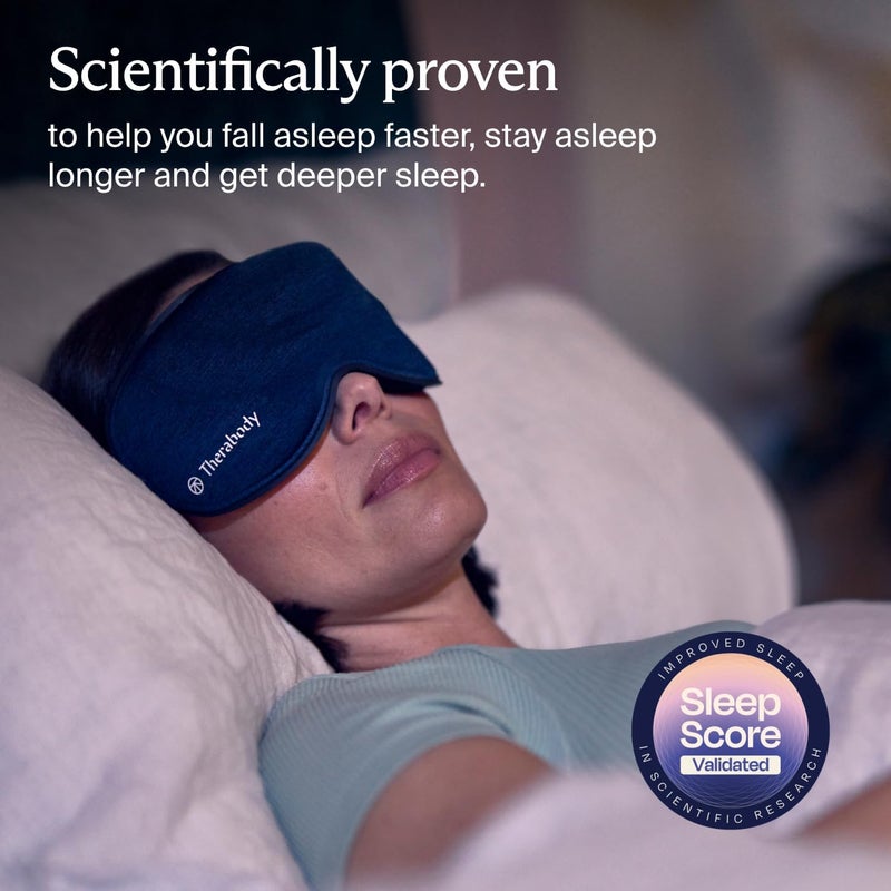 TheraGun Therabody Sleep Mask UltraComfortable 100 Blackout Sleep Eye Mask with Gentle Eye Massager Vibration for Stress Relief Headache Relief  Self Care  Facial Massager for Women  Men - Image 2
