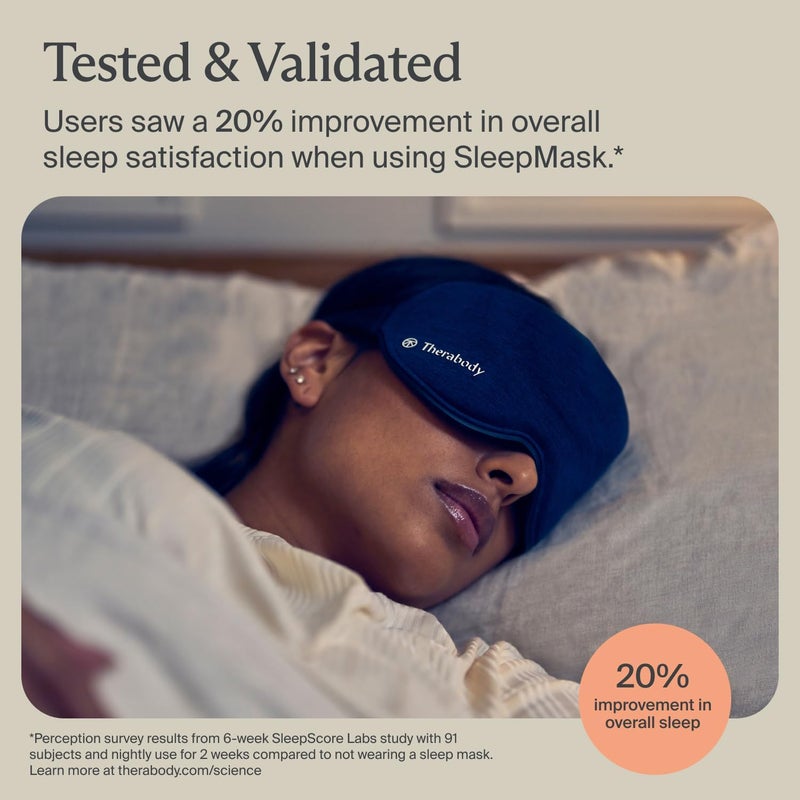 TheraGun Therabody Sleep Mask UltraComfortable 100 Blackout Sleep Eye Mask with Gentle Eye Massager Vibration for Stress Relief Headache Relief  Self Care  Facial Massager for Women  Men - Image 4