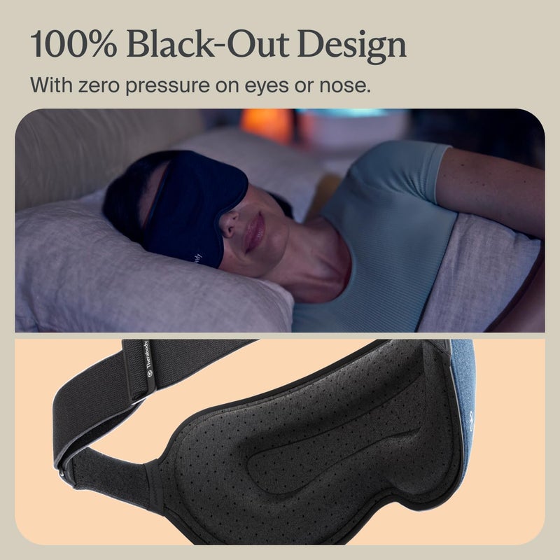 TheraGun Therabody Sleep Mask UltraComfortable 100 Blackout Sleep Eye Mask with Gentle Eye Massager Vibration for Stress Relief Headache Relief  Self Care  Facial Massager for Women  Men - Image 5