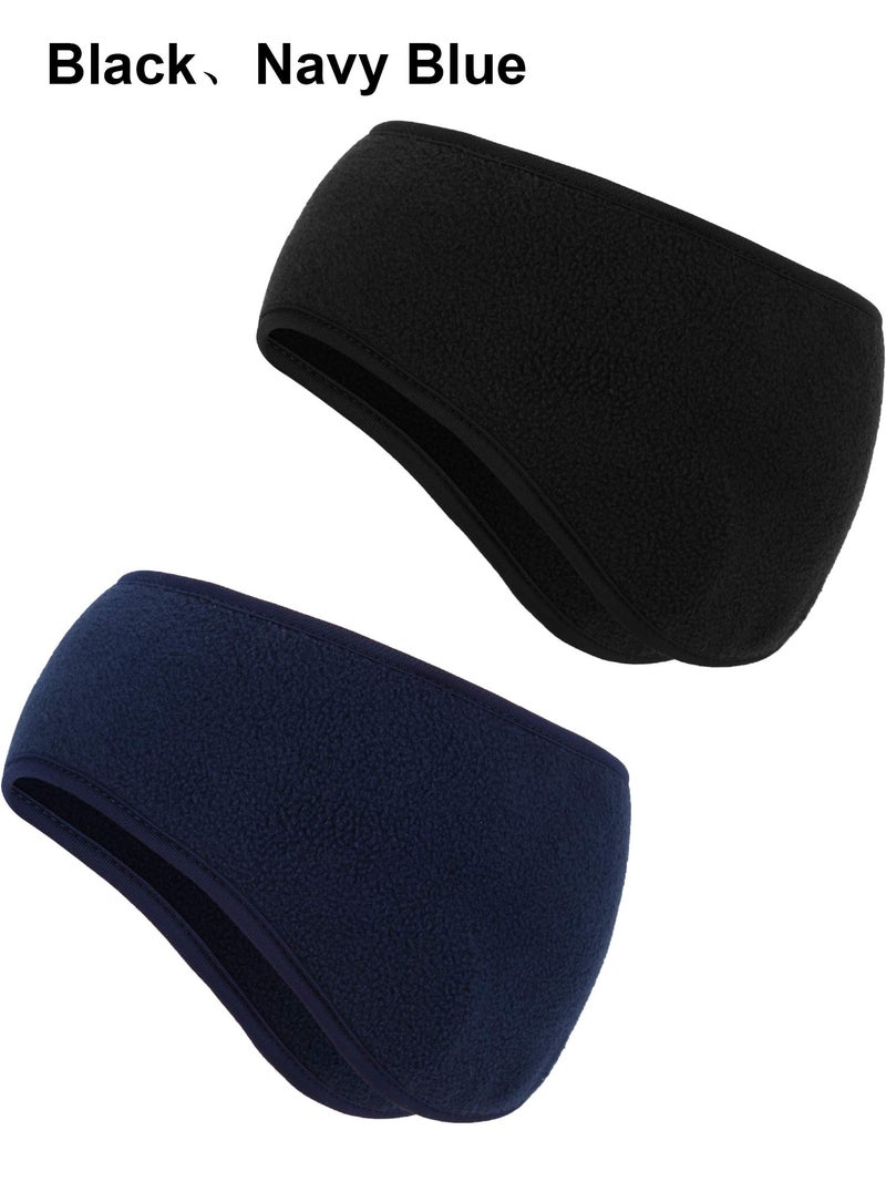 Boao 2 Pieces Ear Warmers for Women Men Fleece Winter Headband Earmuffs Ear Covers for Jogging Running Hiking Cycling Skiing - Image 4
