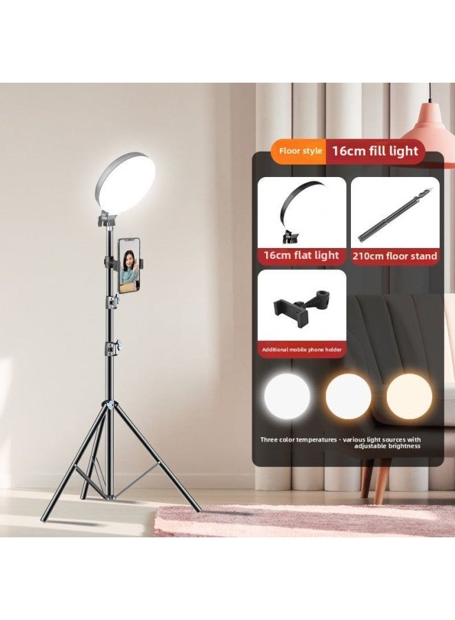 45CM Full Screen Supplementary Light Ring Full Screen Borderless Desktop Shooting Mobile Phone Selfie Live Supplementary Light Suit-Specification:6inch Full Screen Light + 2.1m Bracket + Additional Camera Position  - Image 1