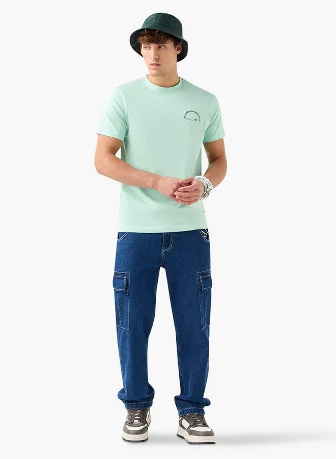 Lee Cooper Lee Cooper Printed Crew Neck T-shirt with Short Sleeves