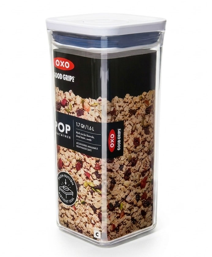 OXO Good Grips POP Container 1.6L Airtight Food Storage Container BPA Free Plastic Kitchen Storage Box with Push Button Seal for Cereal Granola Pasta Snacks Dry Food Pantry Organizer - Image 1
