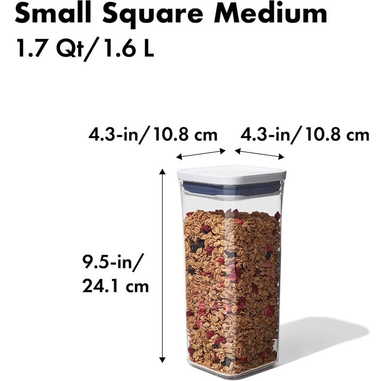 OXO Good Grips POP Container 1.6L Airtight Food Storage Container BPA Free Plastic Kitchen Storage Box with Push Button Seal for Cereal Granola Pasta Snacks Dry Food Pantry Organizer - Image 3